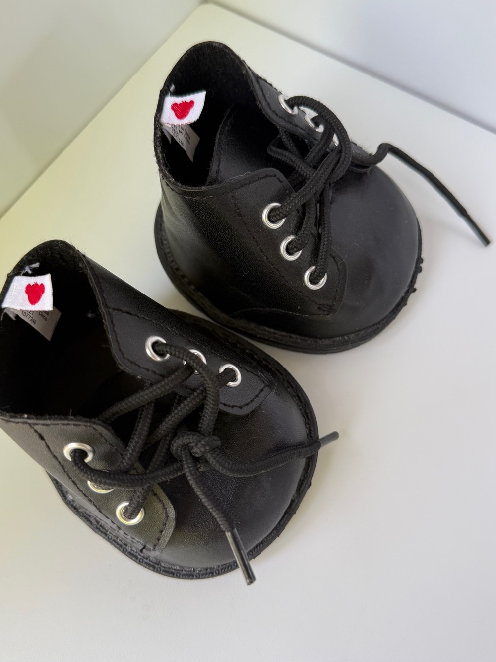 Build A Bear Black Combat Boots Stuffed Animal Biker Boots Doc Martens Good Cond